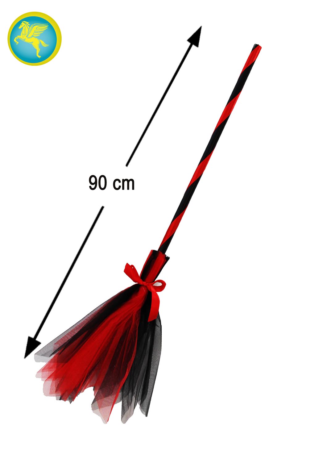 SCOPA DI TULLE BICOLORE ROSSO/NERO